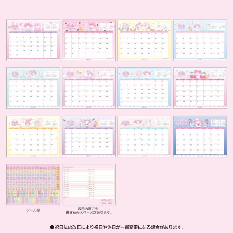 Calendario de escritorio MY MELODY 2022